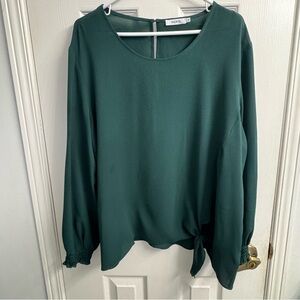 Ricki's Deep Green Women's Long Sleeve Blouse-18- NWOT